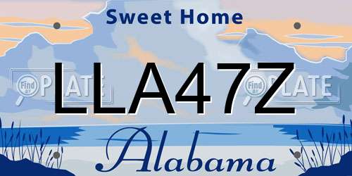 LLA47Z Alabama License Plate