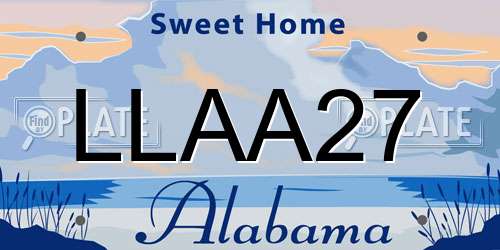 LLAA27 Alabama License Plate