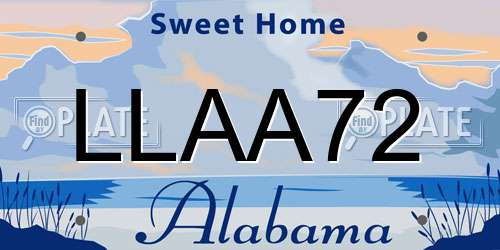 LLAA72 Alabama License Plate