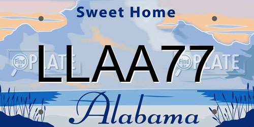 LLAA77 Alabama License Plate