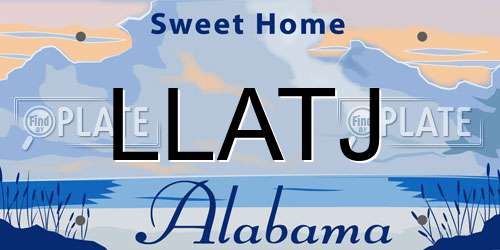 LLATJ Alabama License Plate