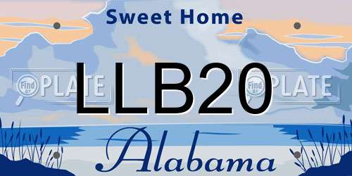 LLB20 Alabama License Plate