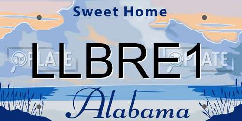 LLBRE1 Alabama License Plate