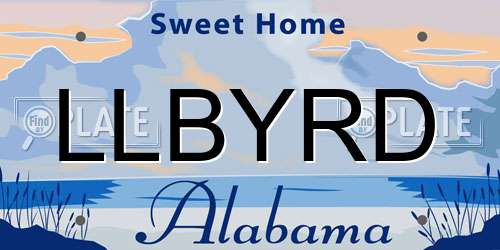 LLBYRD Alabama License Plate