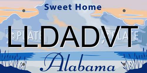 LLDADVT Alabama License Plate