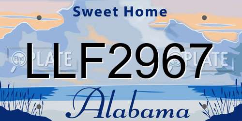 LLF2967 Alabama License Plate