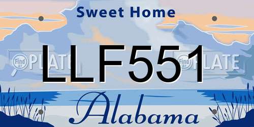 LLF551 Alabama License Plate
