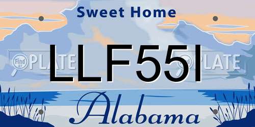 LLF55I Alabama License Plate