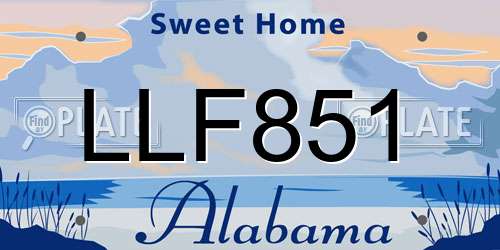 LLF851 Alabama License Plate