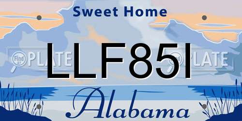 LLF85I Alabama License Plate