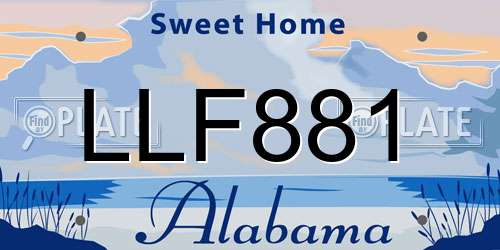 LLF881 Alabama License Plate