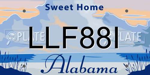 LLF88I Alabama License Plate
