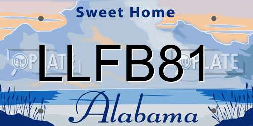 LLFB81 Alabama License Plate