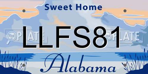 LLFS81 Alabama License Plate