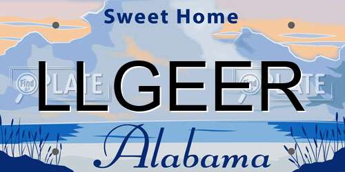 LLGEER Alabama License Plate