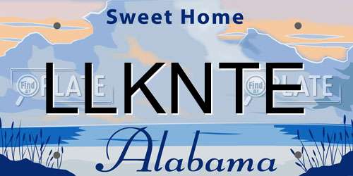 LLKNTE Alabama License Plate