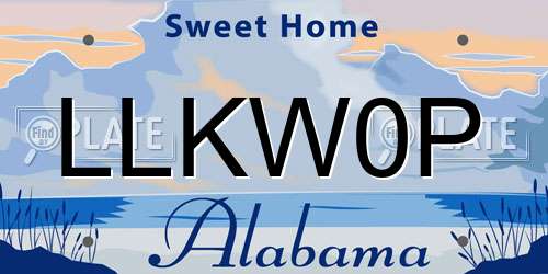 LLKW0P Alabama License Plate