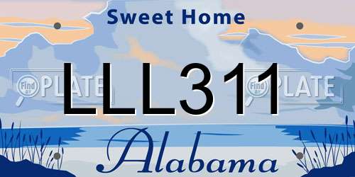 LLL311 Alabama License Plate