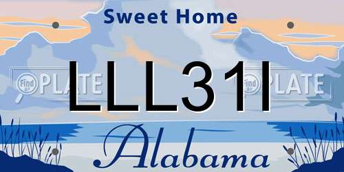 LLL31I Alabama License Plate