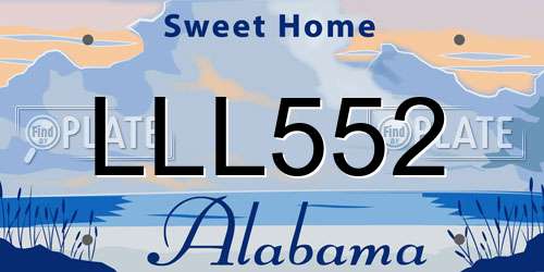 LLL552 Alabama License Plate