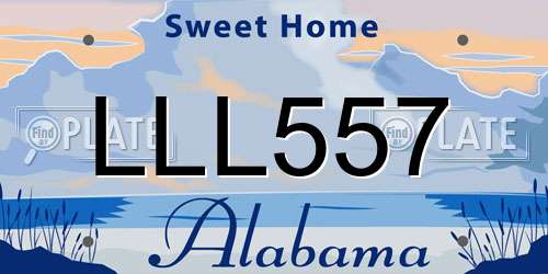 LLL557 Alabama License Plate