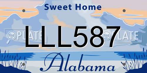 LLL587 Alabama License Plate