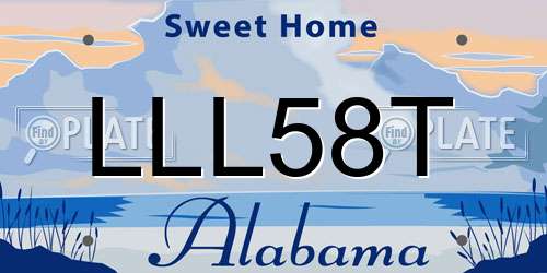 LLL58T Alabama License Plate