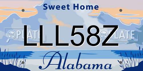 LLL58Z Alabama License Plate