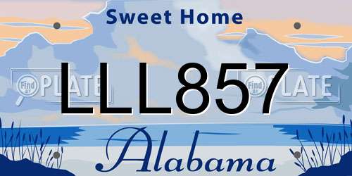 LLL857 Alabama License Plate