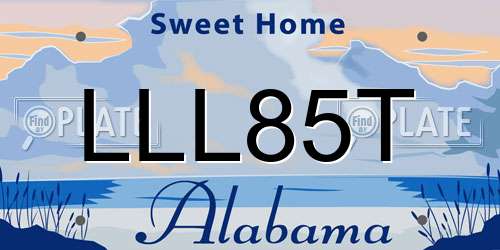 LLL85T Alabama License Plate