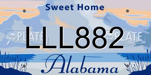 LLL882 Alabama License Plate