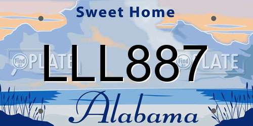 LLL887 Alabama License Plate