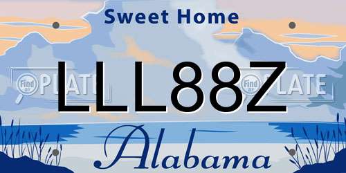 LLL88Z Alabama License Plate