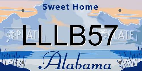 LLLB57 Alabama License Plate