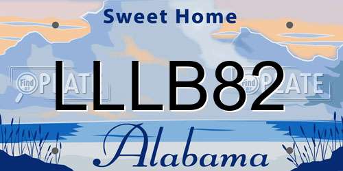 LLLB82 Alabama License Plate