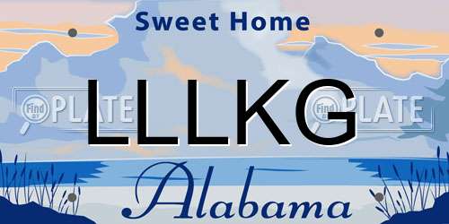 LLLKG Alabama License Plate