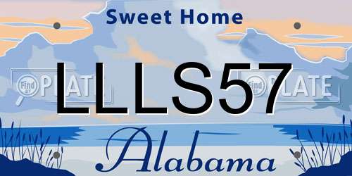 LLLS57 Alabama License Plate