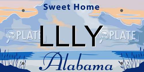 LLLY Alabama License Plate