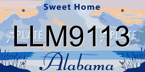 LLM9113 Alabama License Plate