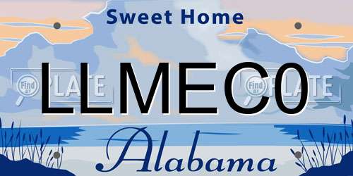 LLMEC0 Alabama License Plate