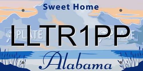 LLTR1PP Alabama License Plate