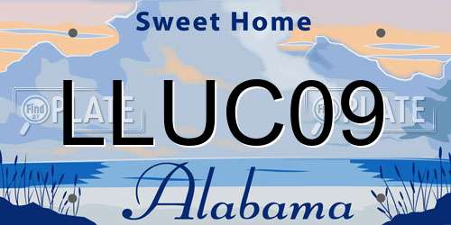 LLUC09 Alabama License Plate