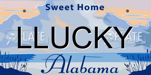 LLUCKY Alabama License Plate