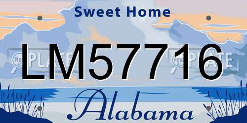 LM57716 Alabama License Plate