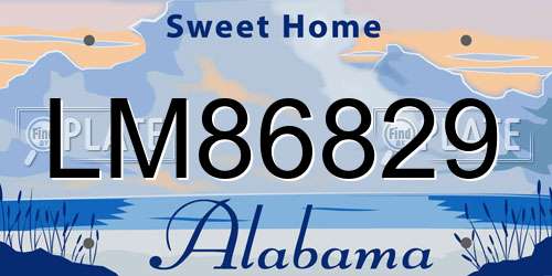 LM86829 Alabama License Plate