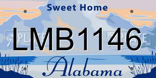 LMB1146 Alabama License Plate