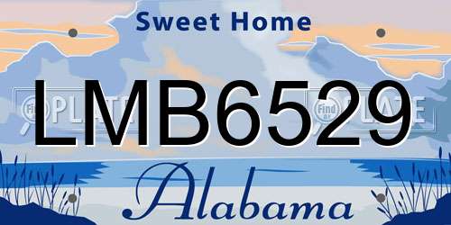 LMB6529 Alabama License Plate
