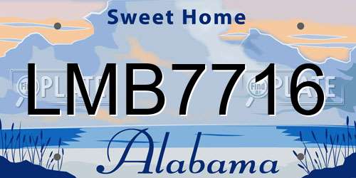 LMB7716 Alabama License Plate