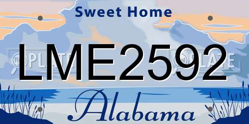 LME2592 Alabama License Plate