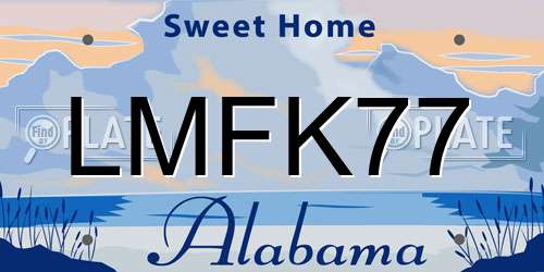 LMFK77 Alabama License Plate